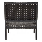 Kourtnai Black Leather Woven Chair Black