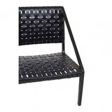 Kourtnai Black Leather Woven Chair Black