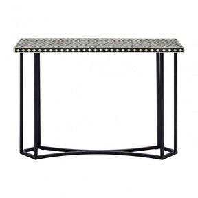 Wulah Console Table with Metal Base Black