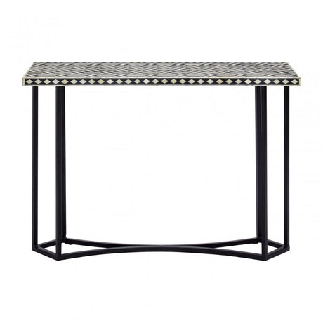 Wulah Console Table with Metal Base Black