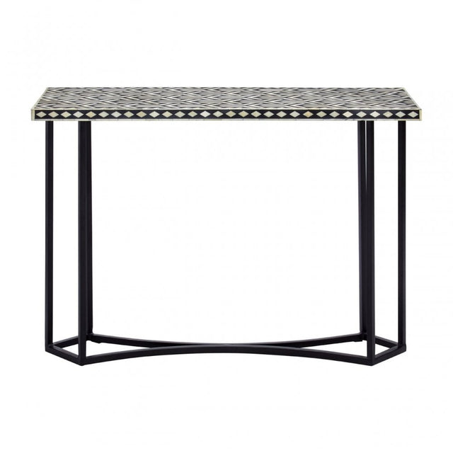 Wulah Console Table with Metal Base Black
