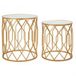 Anvil Set of 2 Gold Frame Round Side Tables Gold