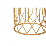 Anvil Set of 2 Gold Frame Round Side Tables Gold