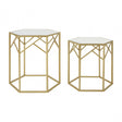 Anvil Set of 2 Hexagonal Side Tables Champagne