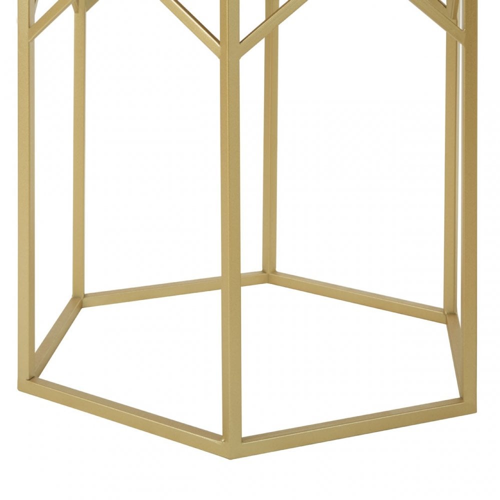 Anvil Set of 2 Hexagonal Side Tables Champagne