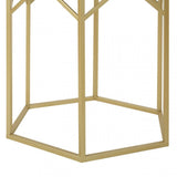 Anvil Set of 2 Hexagonal Side Tables Champagne