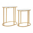 Anvil Set of 2 Oval Side Tables Gold