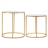 Anvil Set of 2 Oval Side Tables Gold
