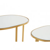 Anvil Set of 2 Oval Side Tables Gold