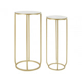Avantis Set of 2 Tall Side Tables Champagne