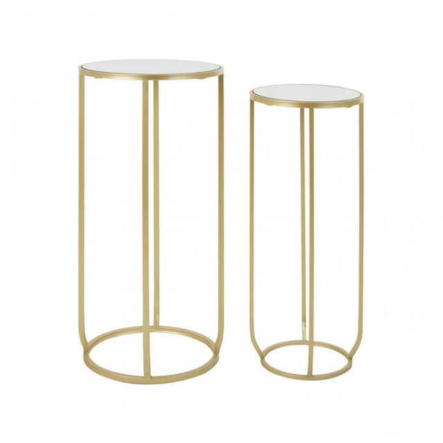 Avantis Set of 2 Tall Side Tables Champagne