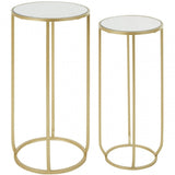 Avantis Set of 2 Tall Side Tables Champagne