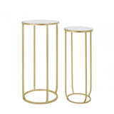Avantis Set of 2 Tall Side Tables Champagne