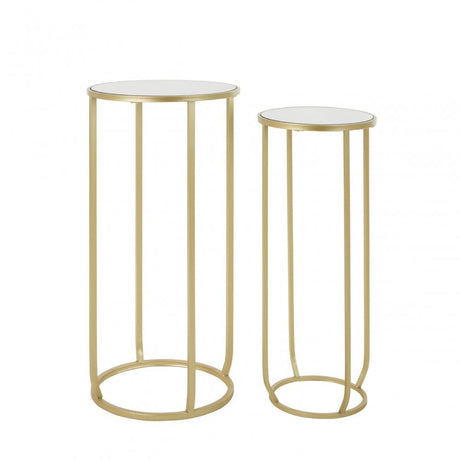 Avantis Set of 2 Tall Side Tables Champagne