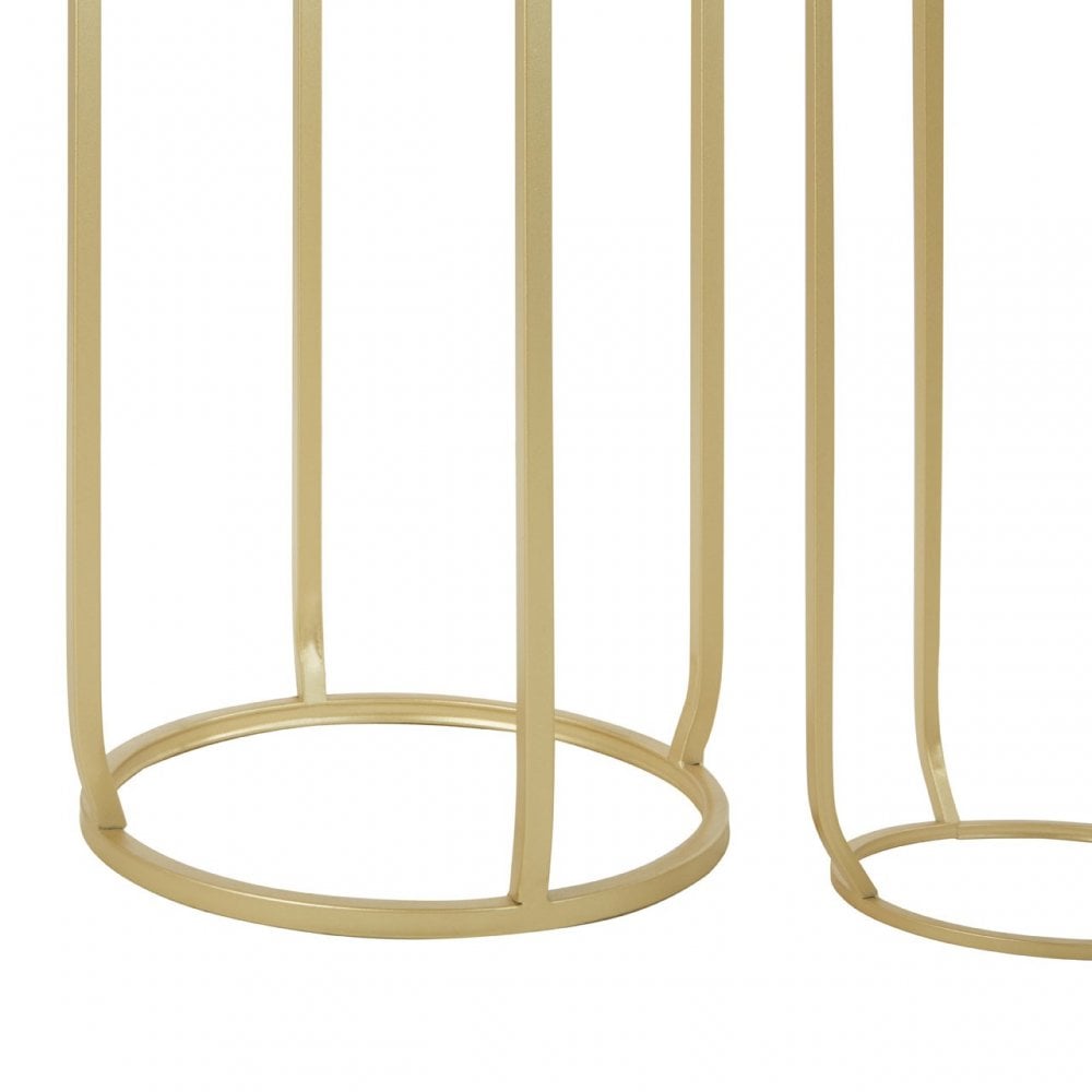 Avantis Set of 2 Tall Side Tables Champagne