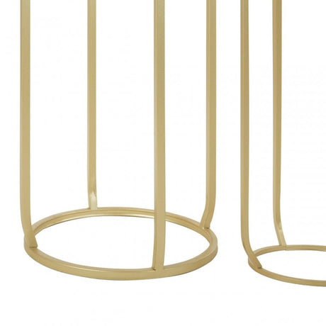 Avantis Set of 2 Tall Side Tables Champagne