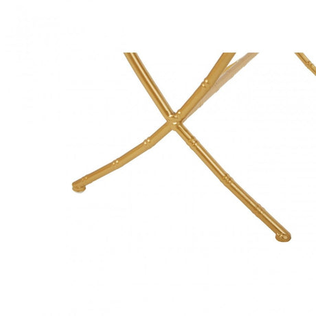 Anvil Set of 2 Bamboo Design Side Tables Gold