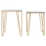 Anvil Set of 2 Rectangular Side Tables Gold