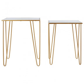 Anvil Set of 2 Rectangular Side Tables Gold