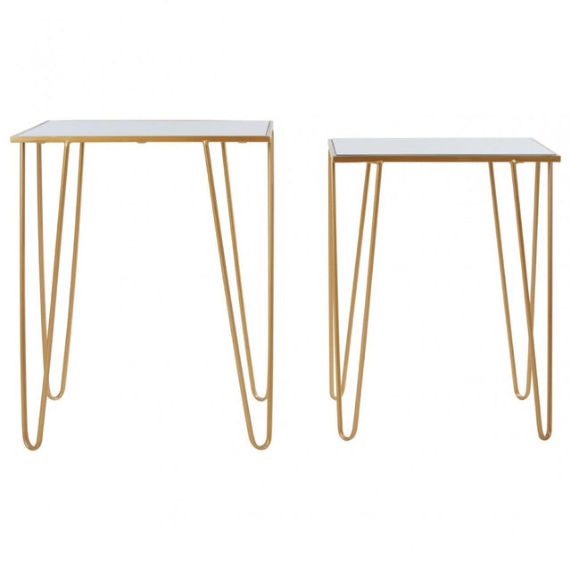 Anvil Set of 2 Rectangular Side Tables Gold