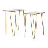 Anvil Set of 2 Rectangular Side Tables Gold