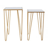 Anvil Set of 2 Rectangular Side Tables Gold