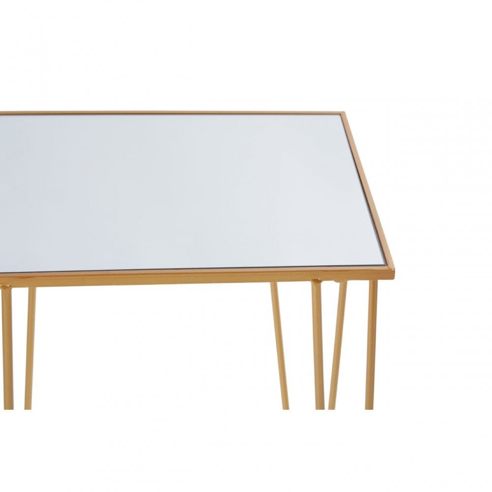 Anvil Set of 2 Rectangular Side Tables Gold