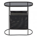 Trento Side Table with Grey Glass Top