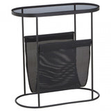 Trento Side Table with Grey Glass Top