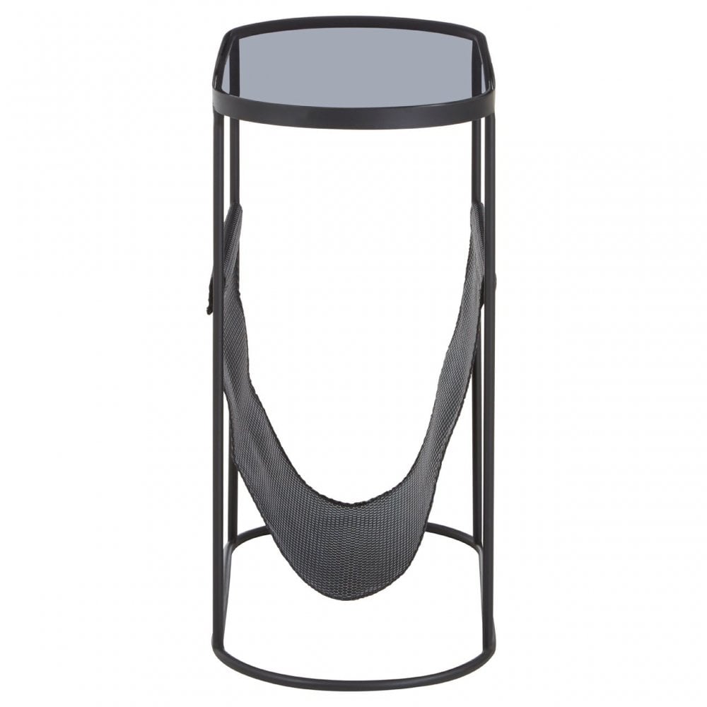 Trento Side Table with Grey Glass Top