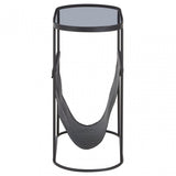 Trento Side Table with Grey Glass Top