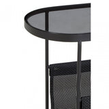 Trento Side Table with Grey Glass Top
