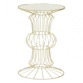Yaxi Light Gold Finish Frame Table Gold