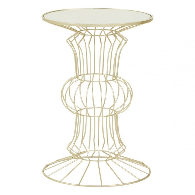 Yaxi Light Gold Finish Frame Table Gold
