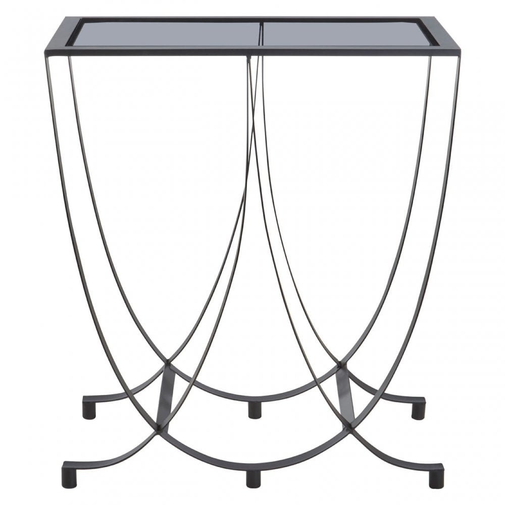 Duchess Side Table with Grey Glass Top Grey