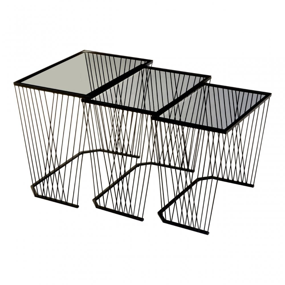 Duchess Set of 3 Side Tables Black