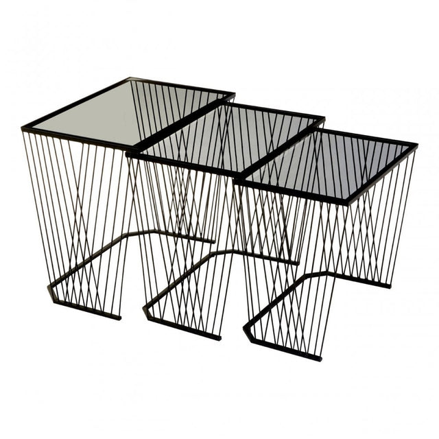 Duchess Set of 3 Side Tables Black
