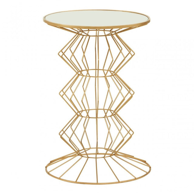 Yaxi Dark Gold Finish Frame Table Gold