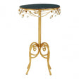 Yaxi Round Table With Black Wooden Top Gold