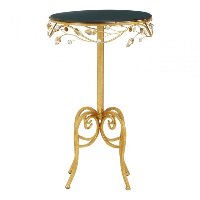 Yaxi Round Table With Black Wooden Top Gold