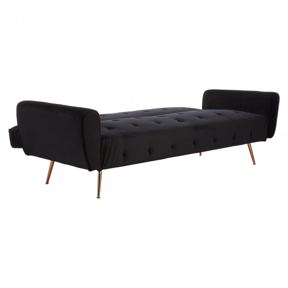 Hayton Black Velvet Sofa Bed Black