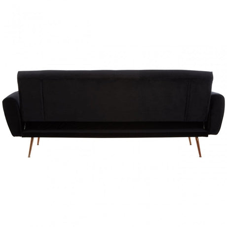 Hayton Black Velvet Sofa Bed Black