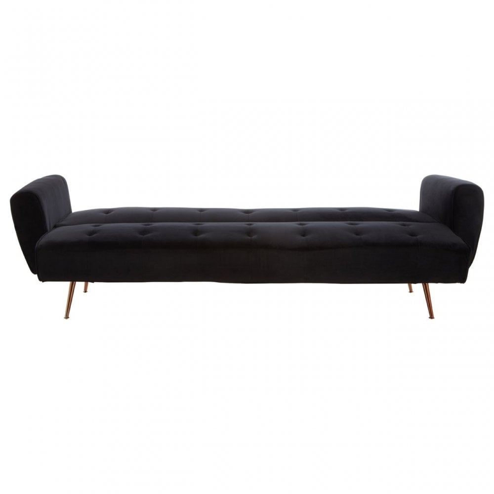 Hayton Black Velvet Sofa Bed Black