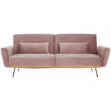 Hatton Pink Velvet Sofa Bed Pink