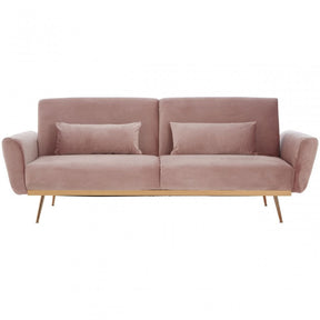 Hatton Pink Velvet Sofa Bed Pink