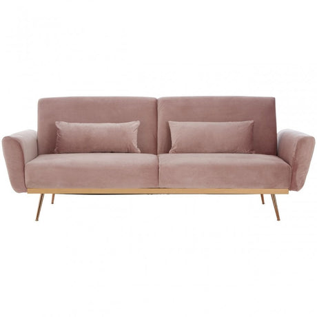 Hatton Pink Velvet Sofa Bed Pink