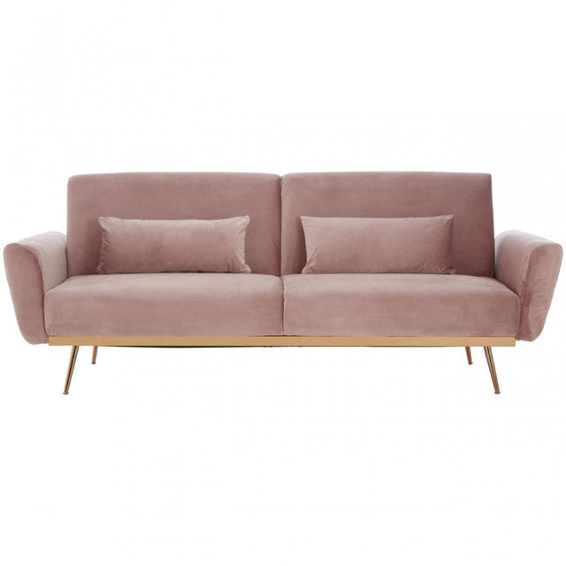 Hatton Pink Velvet Sofa Bed Pink