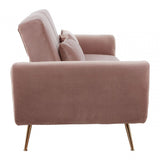 Hatton Pink Velvet Sofa Bed Pink