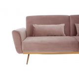 Hatton Pink Velvet Sofa Bed Pink