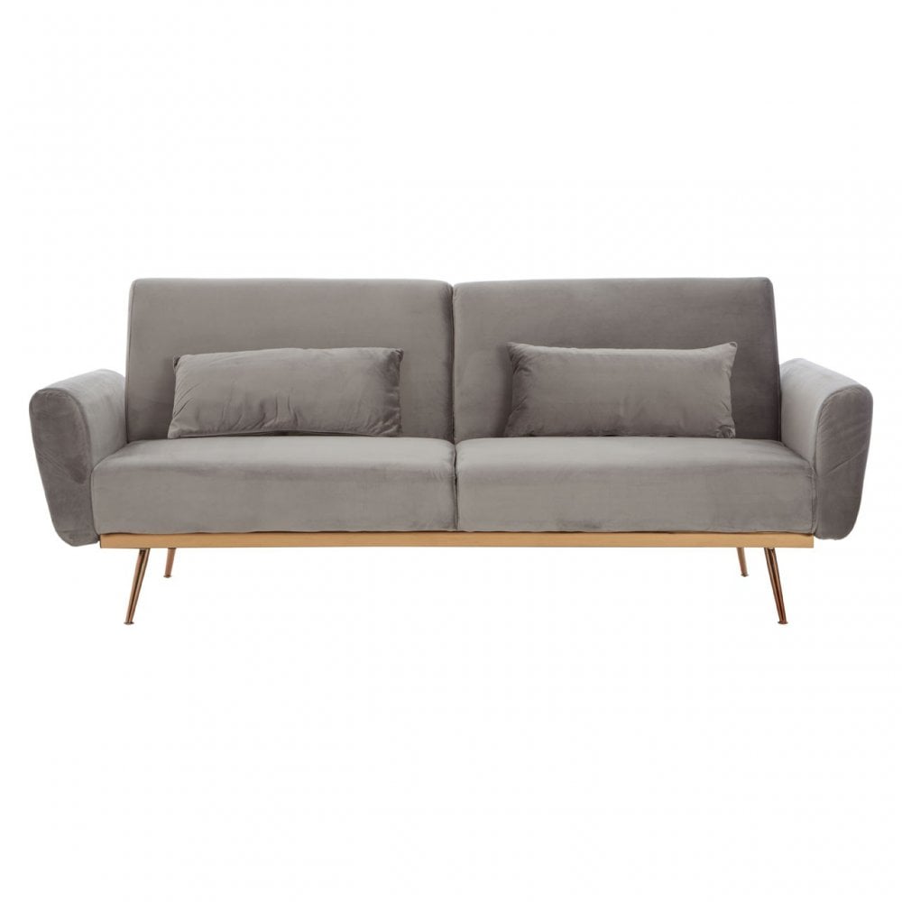Hatton Grey Velvet Sofa Bed Grey